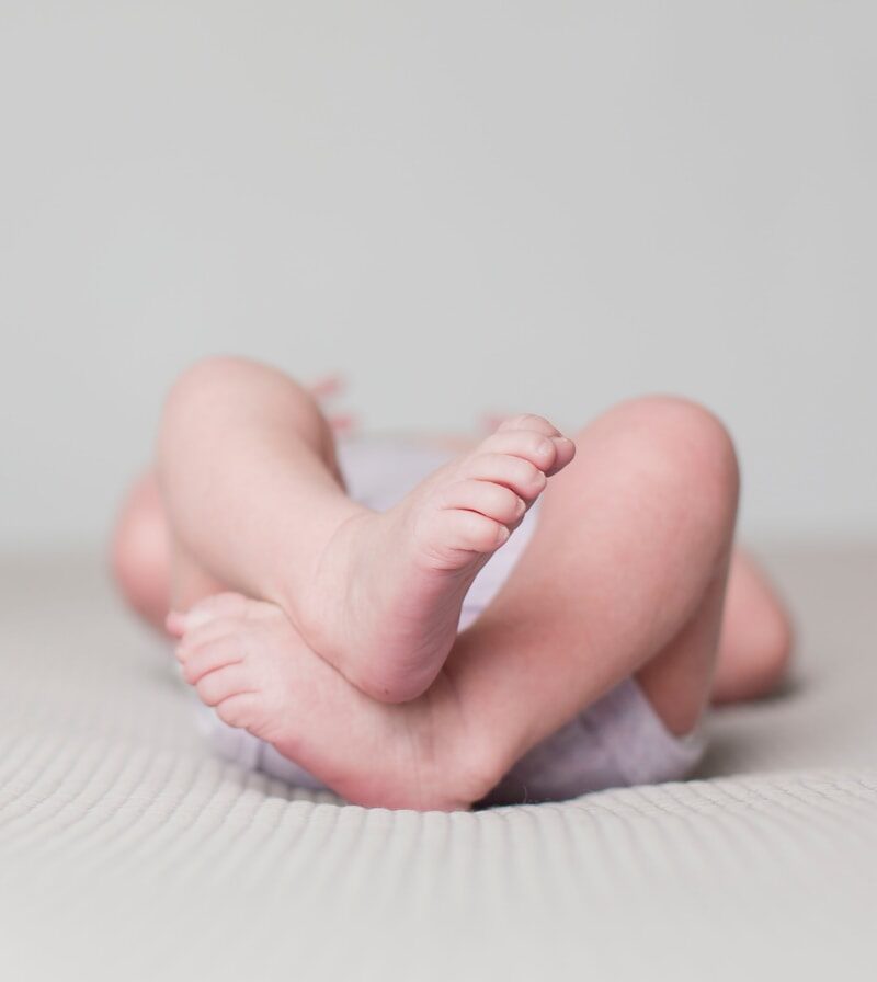 baby on bed
