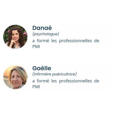 Formatrices AUDE Capucine, psychologue, et Marie-France, infirmière puéricultrice, ont formé les professionnels de PMI