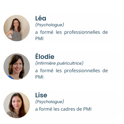 Copie de Formatrice Capucine, psychologue, et Marie-France, infirmière puéricultrice, ont formé les professionnels de PMI